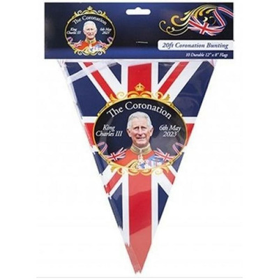 20ft King Charles Coronation Triangle Union Jack Bunting - ONE PACK (20FT)