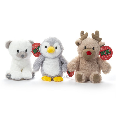 Set Of Three Christmas Cuddly Soft Toys Reindeer Penguin Polar Bear