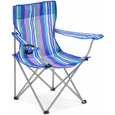 Striped Lightweight Folding Captains Camping Fishing Beach Chair