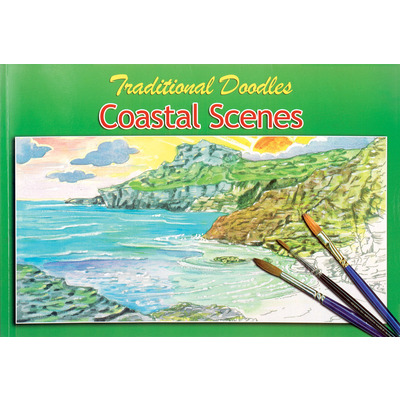 Adult Level Doodle Colouring In Painting Sketch Books - Coastal Scenes