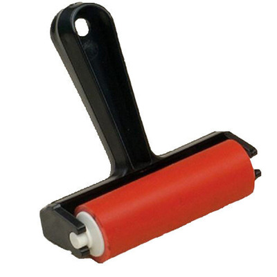 Red Heavy Duty Rubber Lino Ink Roller 100mm