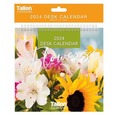 2024 Flip Over Desk Top Flowers/Bouquets Calendar Office Planner