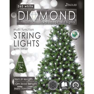 White LED Multi-Function Christmas String Lights - 120, 240, 360, 480, 720, 480 LEDs