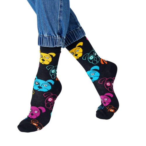 Happy Socks Dog Sock - Black - 3-7 (UK) 36-40 (EURO)