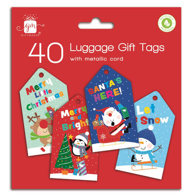 40 Cute Christmas Gift Present Tags Labels With Silver Cord