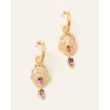 Lucky peacock hoops with amethyst - gold vermeil at Carousel Jewels