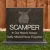 Image of Slate Headstone on a Plinth with Photo, Large 23 x 20.5cm
