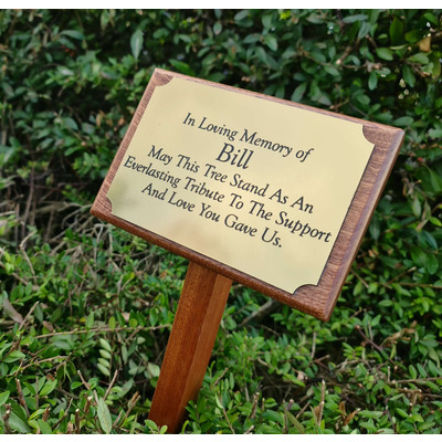 Solid Sapele Memorial Stake Grave/Tree - Personalised - Remembrance Tree Cemetery Marker