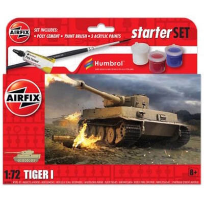 Airfix 1:72 Tiger I Tank Model Starter Set With Paints
