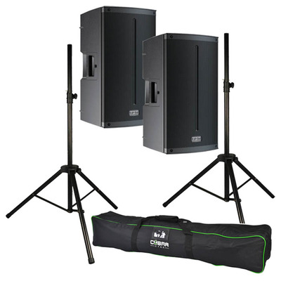 FBT X-lite110A  Active PA System, Set of Two with Stands & Covers 3000W