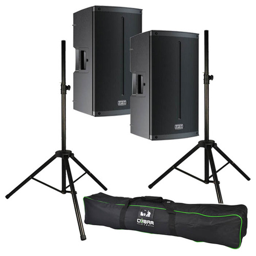 FBT X-lite110A  Active PA System, Set of Two with Stands & Covers 3000W