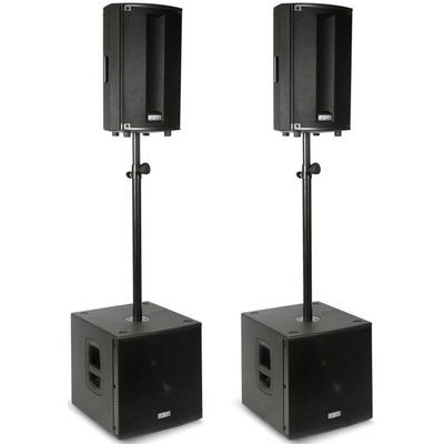 FBT ProMaxX Active PA System 3200W, ProMaxX 110A, SUBline112SA, Bags & Poles