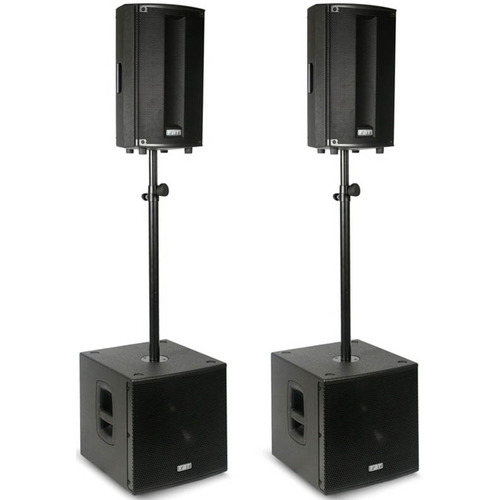 FBT ProMaxX Active PA System 3200W, ProMaxX 110A, SUBline112SA, Bags & Poles