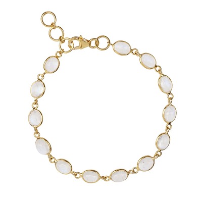 Luna Moonstone Gold Chain Bracelet