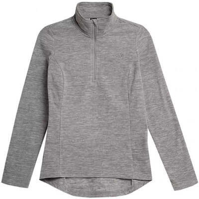 4F Womens Fleece Sweatshirt - Cool Light Gray Melange