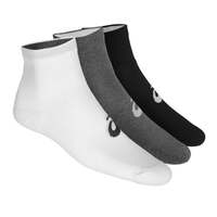 Image of Asics Unisex 3Pak Quarter Socks - Black/White/Gray