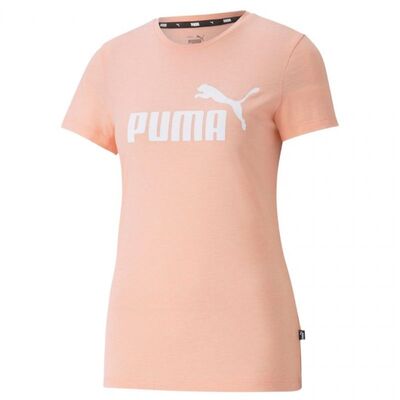 Puma Womens ESS Logo Heather T-shirt - Peach