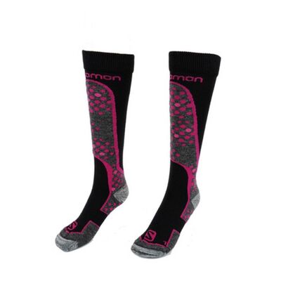 Salomon Unisex Ski Snowboard Socks - Black/Pink