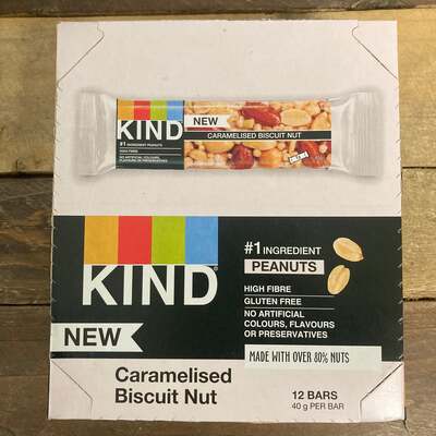 12x KIND Caramelised Biscuit Nut Bars (12x40g)