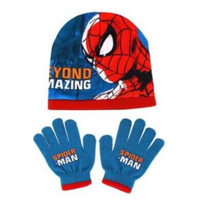 Childrens Spiderman Beanie & Hat Gloves Set (2-6 Years)