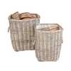 Image of Set Of Two Fabric Lined Wicker Log Baskets