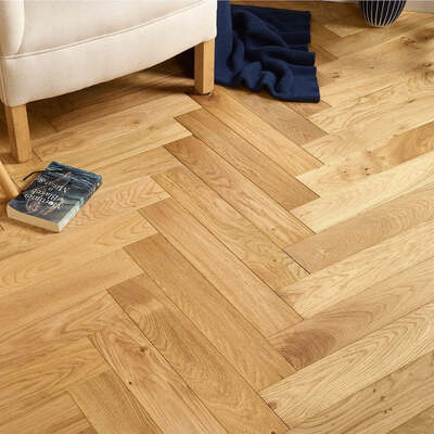 Lusso Carrara Luxe Natural Brushed & Oiled Oak Herringbone Engineered Wood Flooring – Lusso