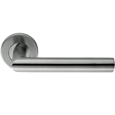 Eurospec Julian Mitred Stainless Steel Door Handles - Polished OR Satin Stainless Steel - CSL1192 (sold in pairs) POLISHED FINISH