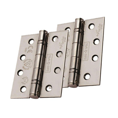 Eurospec Enduro 4 Inch Grade 13 Stainless Steel CE Ball Bearing Hinges, (Various Finishes) - HIN1433/13 (sold in pairs) 4 INCH - ELECTRO BRASS PLATE FINISH