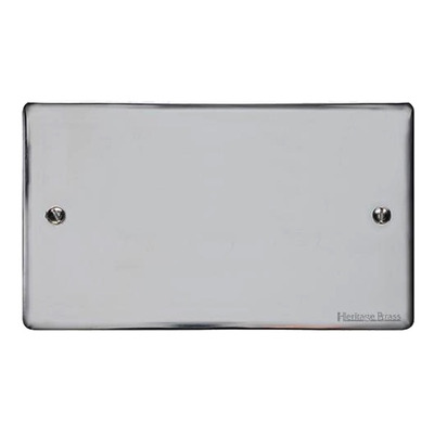M Marcus Electrical Elite Flat Plate Double Section Blank Plate - Polished Chrome - T02.932.PC POLISHED CHROME