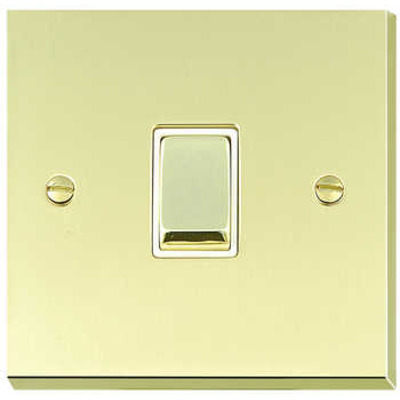 M Marcus Electrical Victorian Raised Plate 1 Gang Switches, Polished Brass Finish, Black Or White Inset Trims - R01.800.PB POLISHED BRASS - BLACK INSET TRIM