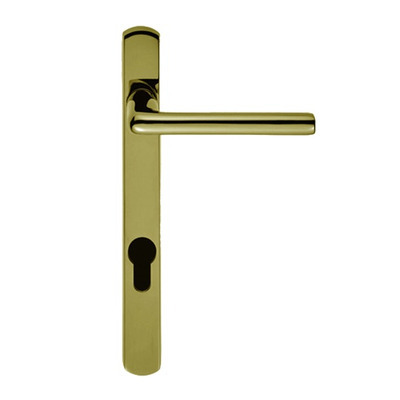 Carlisle Brass Rosa Narrow Plate, 92mm C/C, Euro Lock, PVD Stainless Brass Door Handles - SZS01NP92PVD (sold in pairs) 92MM - LOCK CENTRE TO SPINDLE CENTRE