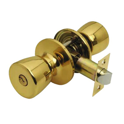 Excel Guardian Passage Door Knobs, Polished Brass - 650 PRIVACY (LOCKABLE BATHROOM THUMB TURN) - BATH