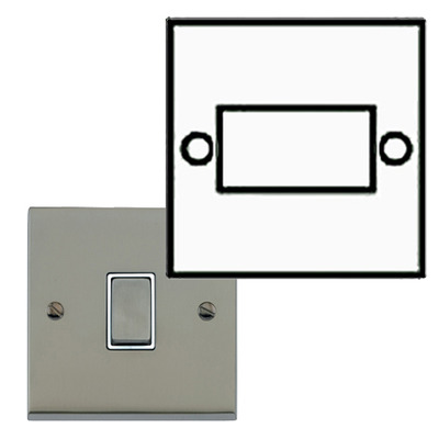 M Marcus Electrical Victorian Raised Plate Fan Isolating Switches, Satin Nickel Finish, Black Or White Inset Trims - R05.8990 SATIN NICKEL - BLACK INSET TRIM