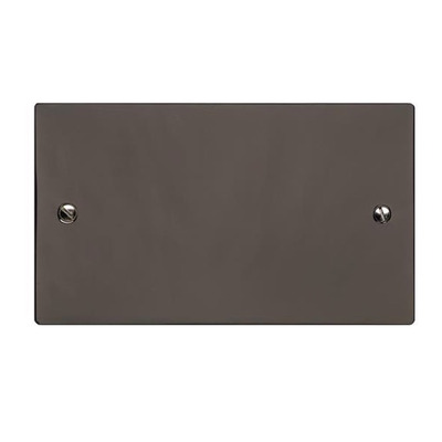 M Marcus Electrical Elite Flat Plate Double Section Blank Plate - Polished Black Nickel - T06.932 POLISHED BLACK NICKEL