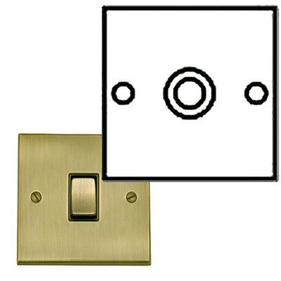 M Marcus Electrical Victorian Raised Plate 1 Gang Satellite Socket, Antique Brass Finish, Black Inset Trim - R91.925.BK ANTIQUE BRASS - BLACK INSET TRIM