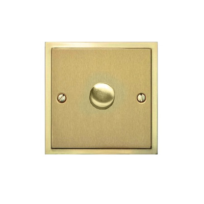 M Marcus Electrical Elite Stepped Plate 1 Gang Dimmer Switches, Satin Brass Dual Finish, 250 Watts OR 400 Watts - S04.971 SATIN BRASS DUAL FINISH - 250 WATTS