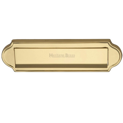 Heritage Brass Gravity Letter Plate (280mm x 78mm), Polished Brass - V843-PB POLISHED BRASS - 280mm x 80mm