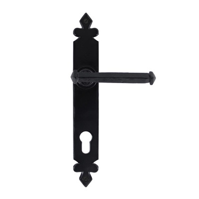 From The Anvil Fleur De Lys Tudor Espagnolette Door Handles (92mm C/C), Black - 33172 (sold in pairs) ESPAGNOLETTE LOCK