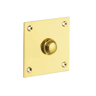 Croft Architectural Square Bell Push, Various Finishes Available* - 1911 POLISHED BRASS