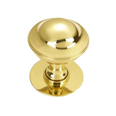 Croft Architectural Plain Round Centre Door Knob, 76mm Rose, Various Finishes Available* - 4175-3 POLISHED BRASS
