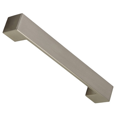 Hafele Conway D Cabinet Pull Handle (160mm OR 192mm c/c), Brushed Satin Nickel - 111.34.053 BRUSHED SATIN NICKEL - 160mm c/c