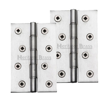 Heritage Brass 4" x 2 5/8" Double Phosphor Washered Butt Hinges, Satin Chrome - PR88-405-SC (sold in pairs) SATIN CHROME - 4" x 2 5/8"