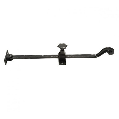 Kirkpatrick Malleable Iron Screw Down Window Stay, Antique Black, Argent OR Pewter - AB1078 (B) BLACK ANTIQUE - 13"
