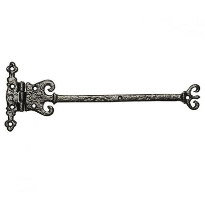 Kirkpatrick Black Antique Malleable Iron Elizabethan Hinge (12 Inch) - AB1159 (sold in pairs)  BLACK ANTIQUE - 12"