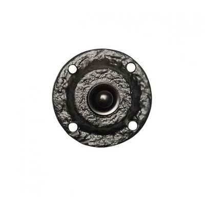 Kirkpatrick Black Antique Malleable Iron Circular Bell Push - AB751 BLACK ANTIQUE FINISH