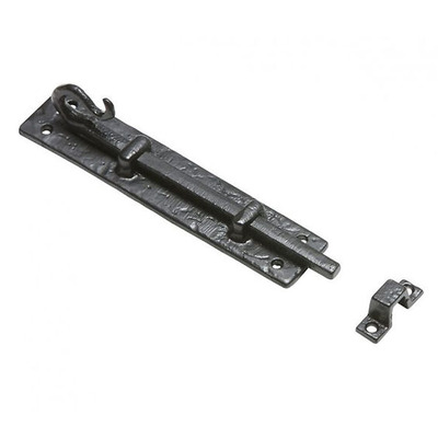 Kirkpatrick Black Antique Malleable Iron Straight Door Bolt (101mm OR 152mm) - AB830 (A) BLACK ANTIQUE - 4"