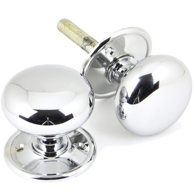 From The Anvil Mushroom Small (49mm) Mortice/Rim Knob Set, Polished Chrome - 90291 (sold in pairs) POLISHED CHROME