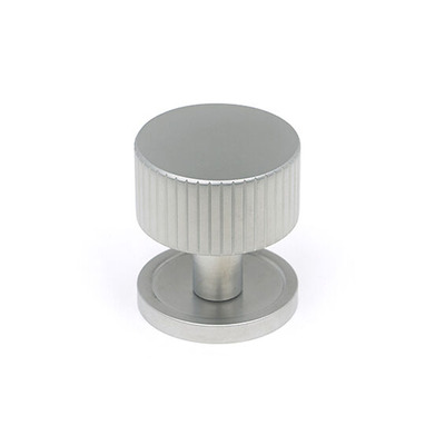 From The Anvil Judd Cabinet Knob On Rose (25mm, 32mm Or 38mm), Satin Chrome - 50412 SATIN CHROME - 32mm