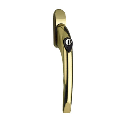 Mila ProLinea Inline Espagnolette Window Handle (40mm Pin), Polished Gold Finish - 581017 POLISHED GOLD - 40mm Pin