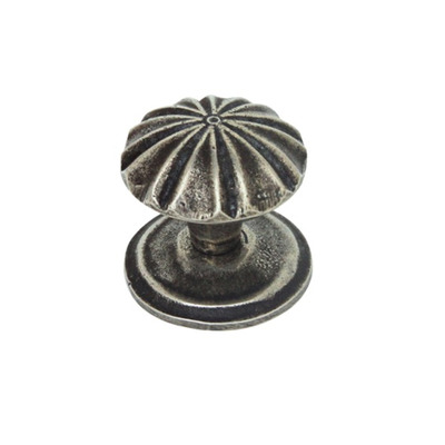 Finesse Abbey Cabinet Knob (Backplate Included), Pewter - FD265 PEWTER - 36mm DIAMETER
